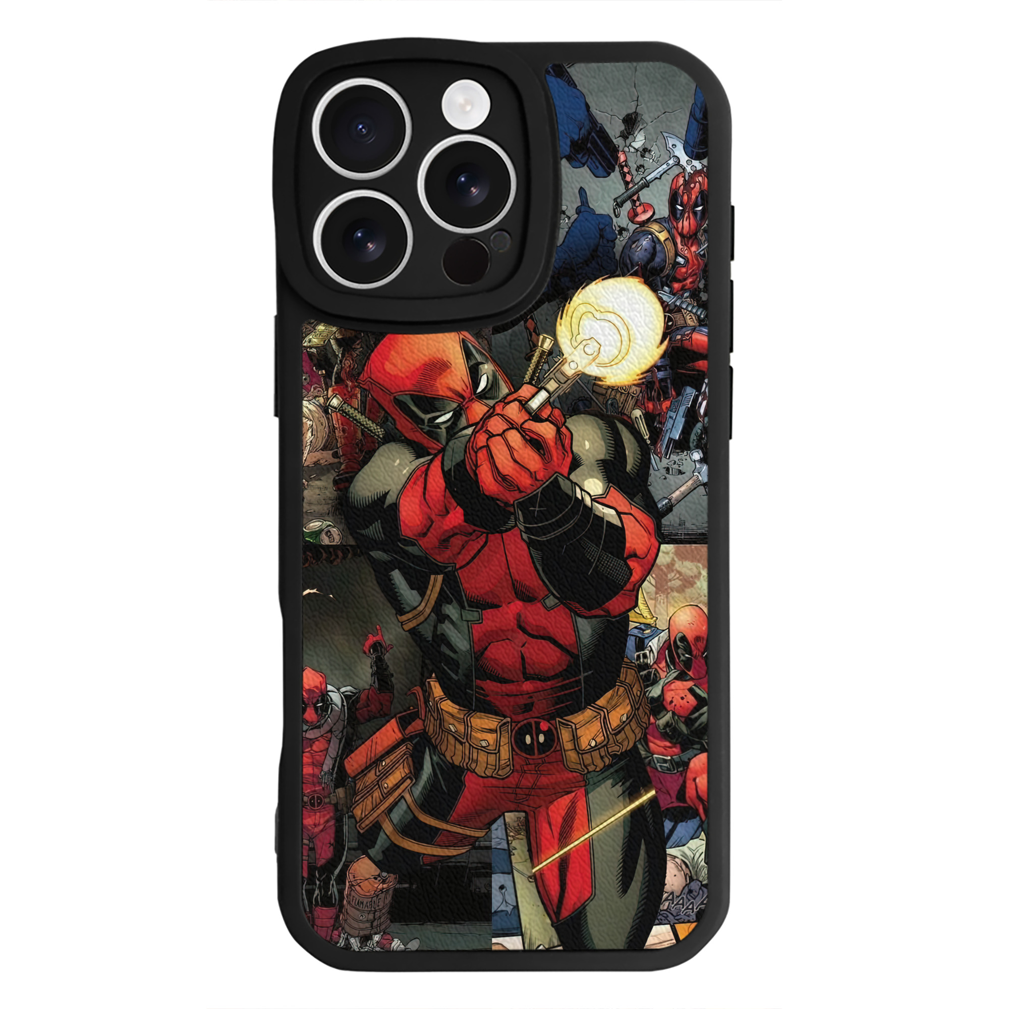 （画像用） Deadpool デッドプール 【iPhone 16シリーズ対応】シリコンスマホケース（レザー調） 材質：シリコン